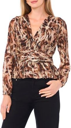 Parker Long Sleeve Waist Cinch Top in Cashew at Nordstrom Rack, Size Xx-Small