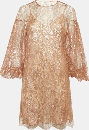 Zimmermann Rose Gold Lace Mini Dress