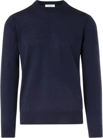 Paolo Pecora Maglia Girocollo - Heren - Ronde hals truien - Blauw - XL - Truien & Vesten