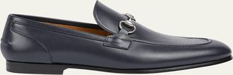 Gucci Mens Jordaan Moccasin Leather Bit Loafers