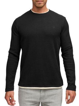 Indicode Langarmshirt INDICODE INSigfinn, Herren, Gr. XL, schwarz, Single Jersey, Obermaterial: 60% Baumwolle, 40% Polyester, unifarben, regular fit normal, Ru