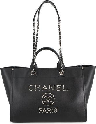 Chanel Black Grained Calfskin Shopping Bag Tote Bag (Pre-Owned)