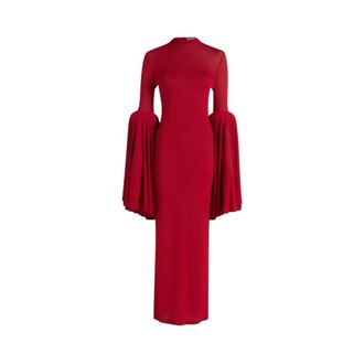Jean Paul Gaultier Vestido Largo con Mangas Plisadas - Dresses - Mujer - Rojo - S