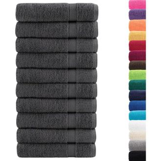 vidaXL Toallas De Ba&ntilde;o Solund 10 Unidades Antracita 100x150 Cm 600 Gsm Vidaxl