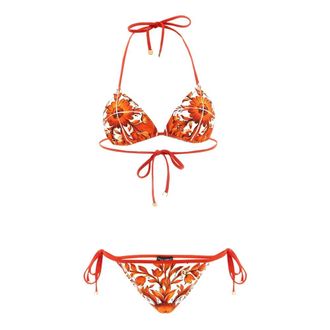 Dolce & Gabbana Majolica Print Bikini - female - Dolce & Gabbana - Bikinis - Orange - L - Swimwear