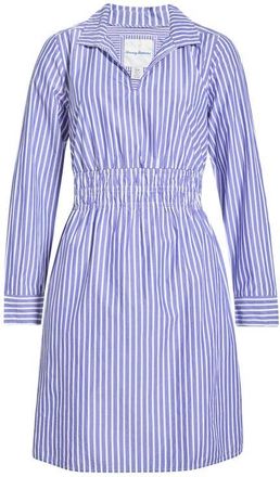 Tommy Bahama Sunlit Stripe Long Sleeve Shirtdress in Bold Blue at Nordstrom, Size X-Small