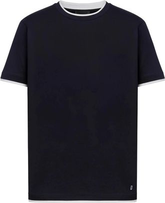 Dondup Crewneck Regular T-shirt - Heren - T-shirts - Blauw - S - Katoen - Tops