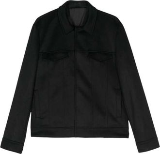 Costumein Zwarte Wol-Kasjmier Jas - Heren - Zomerjassen - Zwart - XL - Wol - Jassen