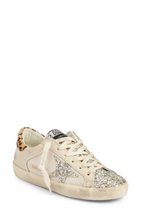 Golden Goose Super-Star Glitter Sneaker in Cream/Silver at Nordstrom, Size 7Us