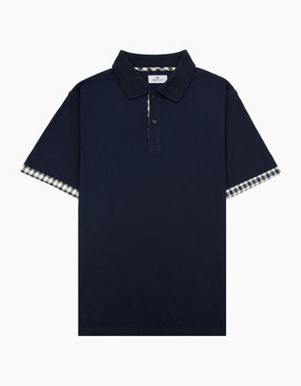 Aquascutum Mens Aquascutum Cc Stretch Piquet Sleeves Polo Navy 11 - Black - Size: 44