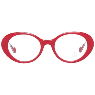 Moncler MO-1047127 Oval Metal & Plastic Eyeglasses - Red