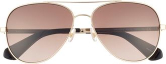Kate Spade New York avaline2 58mm gradient aviator sunglasses in Gold Black at Nordstrom Rack