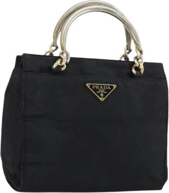 Prada Pre-owned Handbags, female, Black, Size: ONE SIZE Pre-owned Nylon Handbag