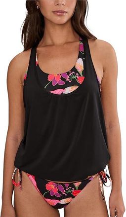 Nike Hot House Floral Layered Tankini Womens Swimwear Black : MD, Polyester/Spandex
