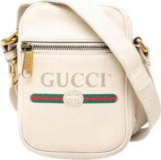 Gucci Pre-owned Crossbody Bag - Dames - Vintage Schoudertas - Wit - ONE Size - Leer - Vintage