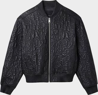 Purple Mens Leather Oversized Bomber Jacket