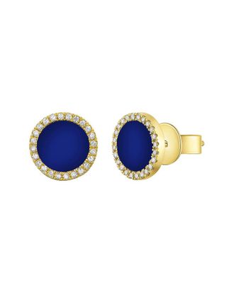 Sabrina Designs 14K 0.90 Ct. Tw. Diamond & Lapis Studs