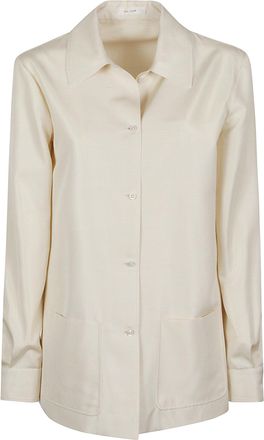 The Row Lucetta Silk Front Button Shirt