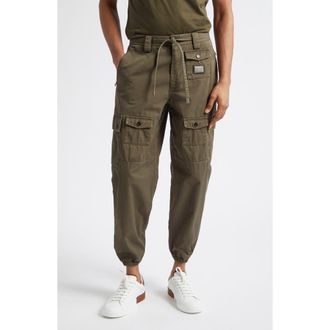 Dolce & Gabbana Cavallo Cotton Gabardine Cargo Jogger Pants in Verde Oliva Scuro at Nordstrom, Size 38 Us