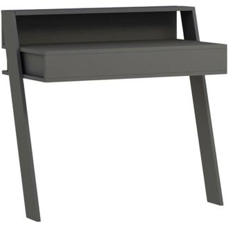 Dmora Scrivania Callirrhoe, un Cassetto, Supporto pc, 50x94x91h cm Nero Antracite
