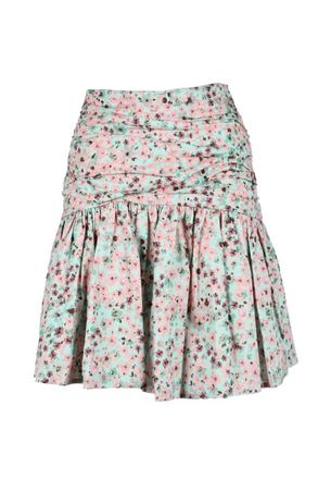 Weili Zheng Multicolor Floral Cotton Mini Skirt