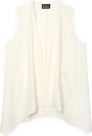 Fiorella Rubino Stretchstof Gilet met Asymmetrische Zoom - Dames - Bodywarmers - Wit - M/L - Polyester - Jassen