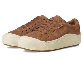 Dr. Scholls Time Lace-Up Shoes Womens Flat Shoes Dark Honey Brown : 9.5 M, Faux Leather