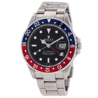 Rolex Pre-owned Rolex Gmt-Master Ii GMT Automatic Black Dial Mens Watch 16710 BKSO