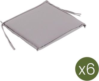 ED&Egrave;N JARD&Iacute; Pack de 6 cojines asiento para silla de jard&iacute;n piedra 42x40x3 cm