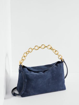 Talbots Ivy Chain Suede Hobo Bag - Blue - 001 Talbots