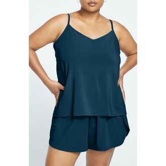 Universal Standard Natalie Jersey Camisole & Shorts Sleep Set in Deep Sea at Nordstrom, Size 2Xl
