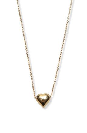 Argento Vivo Puffy Heart Necklace in Gold at Nordstrom