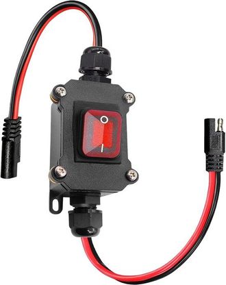 OEM Interruptor De Cc Con Paso Directo Y Conector Sae, Interruptor De Cable, Con Indicador Rojo, 12-24v/12agw, Interruptor De Palanca Dpst