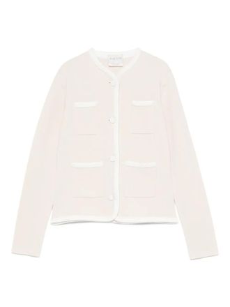 Forte_Forte pocket-trimmed button cardigan - women - Wool/Acrylic - II - Pink