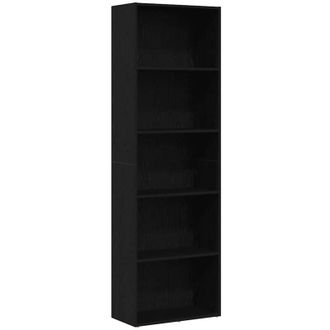 vidaXL Bookcase Black Oak 60x30x189 cm Engineered Wood vidaXL