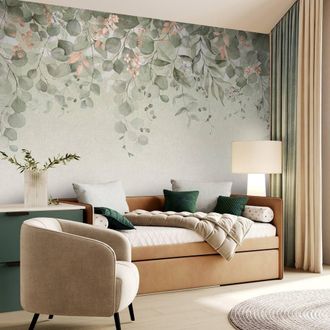 Superfresco Easy Botanical Cascade Sage Print To Order 3m x 2.8m Mural in Green