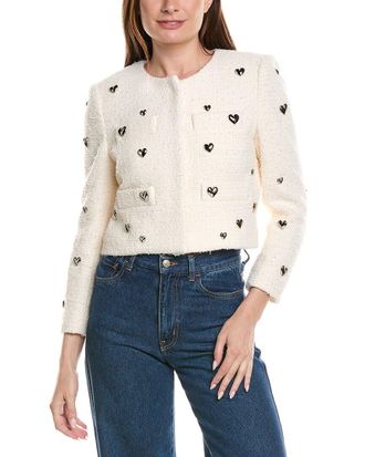 Milly Pheobe Heart Applique Wool-Blend Jacket