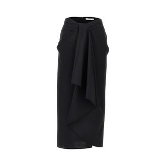 Givenchy Wool and mohair draped long skirt Woman 36