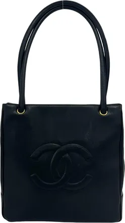 Chanel Black Grained Calfskin Tote Bag (Pre-Owned)