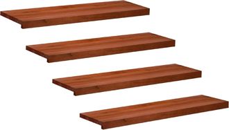 vidaXL Alfombras Para Escalones 4 Uds. 100 X 25 X 2 Cm Marr&oacute;n Vidaxl