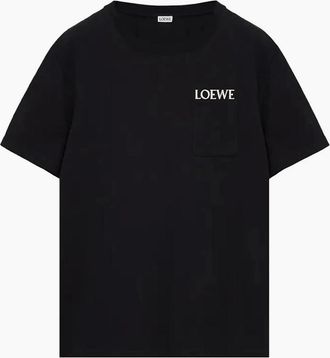 Loewe Mens Loewe Pocket Embroidered Logo T-shirt in Black - Size: 38