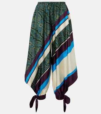 Alemais Al&eacute;mais Pantaloni Joni in twill di seta con stampa