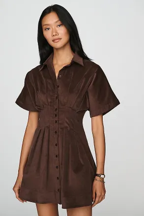 Exquise Tobie Corduroy Mini Shirtdress