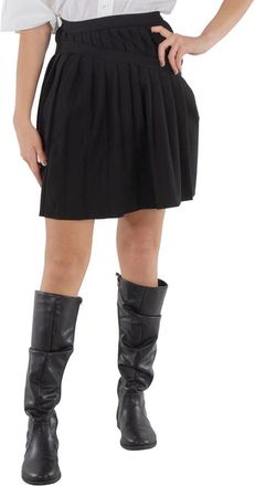 Maison Margiela Ladies Black Asymmetric Pleated Miniskirt, Brand Size 40 (US Size 6)
