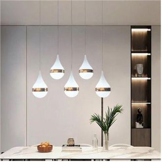 Trade Shop Trade Shop - L&aacute;mpara Led De Techo Moderno Con 5 Gotas Dise&ntilde;o De Oro 53w Luz Fr&iacute;a 6500k Lp-44of