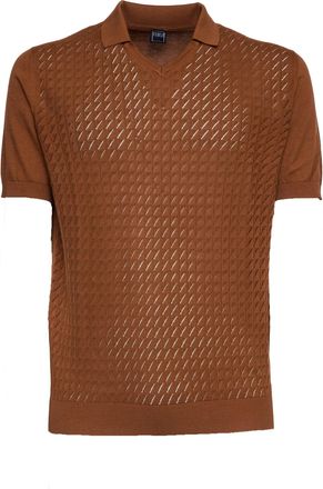 Fedeli Felipe Giza Cotton V-Neck Polo Shirt