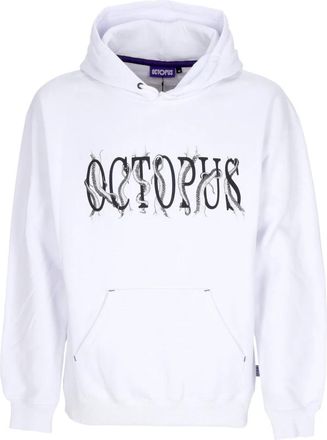 Octopus Logo Hoodie Witte Katoenen Sweatshirt - Heren - Hoodies - Wit - S - Katoen - Hoodies & sweatvesten