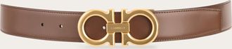 Ferragamo Uomo Cintura reversibile e regolabile Gancini Marrone