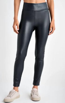 Splendid Vegan Leather Leggings In Navy
