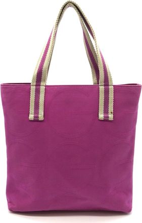Gucci Pink Canvas Handbag Tote Bag (Pre-Owned)